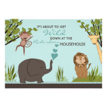 Jungle Babies Boy Baby Shower Invitations
