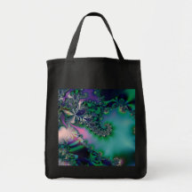 Jungle · Fractal Art · Purple & Teal Bags