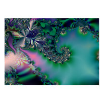 Jungle · Fractal Art · Purple & Teal Business Card Template