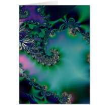 Jungle · Fractal Art · Purple & Teal Greeting Card