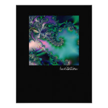 Jungle · Fractal Art · Purple & Teal Personalised Invite