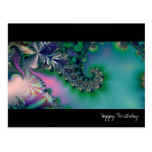 Jungle · Fractal Art · Purple & Teal Post Cards