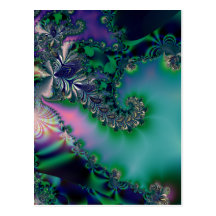 Jungle · Fractal Art · Purple & Teal Postcard
