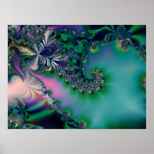 Jungle · Fractal Art · Purple & Teal Poster