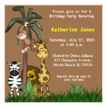 Jungle Friends Birthday Party  Invitation