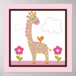 Jungle Girl/Giraffe Poster/Print Wall Art