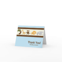 Jungle Safari Animal Blue Boy Baby Shower Greeting Cards