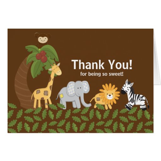 Jungle Safari Animal Neutral Baby Shower Greeting Card