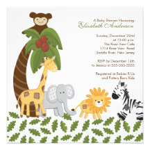 Jungle Safari Animal Neutral Baby Shower Invite