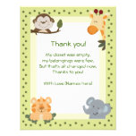 Jungle Safari Animals Baby Shower Thank you notes Personalized Invite