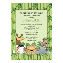 Jungle Safari Baby Shower Personalised Invite
