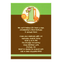 Jungle Safari First Birthday Invitation