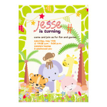 Jungle Theme/Personalised Party/photo Personalized Announcements