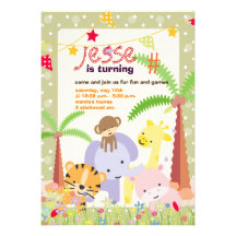 Jungle Theme/Personalised Party/photo Personalized Invite