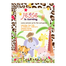 Jungle Theme/Personalised Party/photo Invite