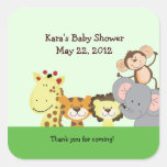 JUNGLE ZOO PARTY Custom SQUARE Favour Sticker