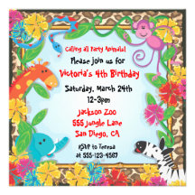 Jungle Zoo Party Invitation