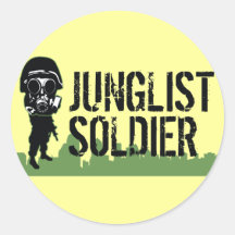 Junglist Soldier Round Stickers