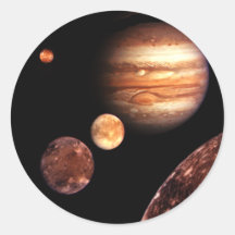 Jupiter Galilean Moons Space & Astronomy Gifts Round Sticker