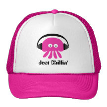 Just Chillin' Pink Jellyfish With Headphones Mesh Hats