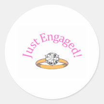 Just Engaged (Diamond) Round Stickers