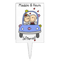 Just Married Bride and Groom T-shirts and Gifts Cake Topper