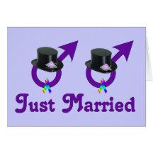 Just Married Formal Gay Male Greeting Cards