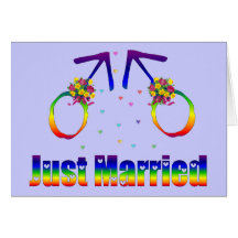 Just Married Gay Men Greeting Card