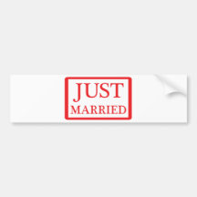 just married icon bumper stickers