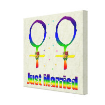 Just Married Lesbians Gallery Wrapped Canvas