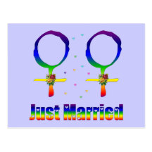 Just Married Lesbians Post Cards