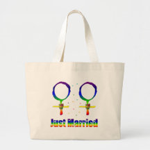 Just Married Lesbians Tote Bag