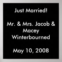 Just Married!Mr. & Mrs. Jacob & Macey Winterbou... Print