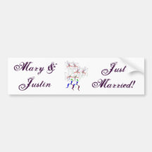 "Just Married" Peace Lillies Bumper Sticker