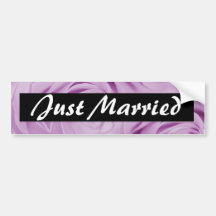 Just married wedding stickers bumper sticker