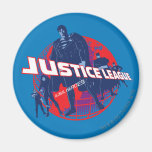 Justice League Global Heroes and Globe Refrigerator Magnets