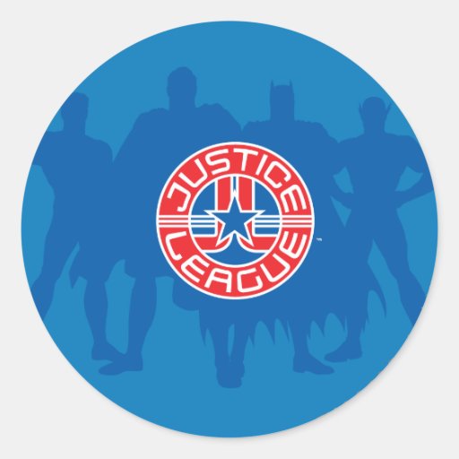 Justice League Logo and Solid Character Background Sticker