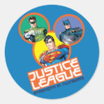 Justice League "Strength in Numbers" Round Sticker