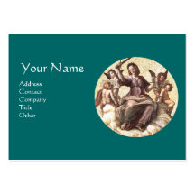 JUSTICE Monogram, Blue Green Business Cards