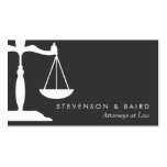 Justice Scale  Attorney Black and White Business Cards