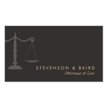 Justice Scale Attorney Black Business Card