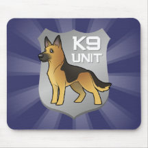 K9 Unit Cartoon German Shepherd Mousemat