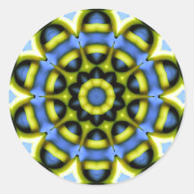 Kaleidoscope Decoration Blue Yellow Sticker