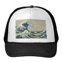 Kanagawa Wave by Katsushika Hokusai Mesh Hats