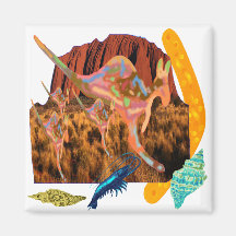 kangaroo,Aborigin,Australia collection Fridge Magnet