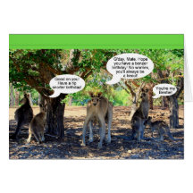 Kangaroo Family Happy Birthday Humour Cards