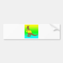 Kangaroo Silhoutte fresh yellow and green Bumper Sticker
