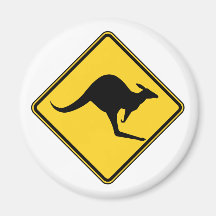 kangaroo warning danger in australia day refrigerator magnets