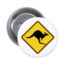 kangaroo warning danger in australia day pins