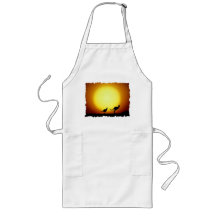 Kangaroos against the desert sun apron